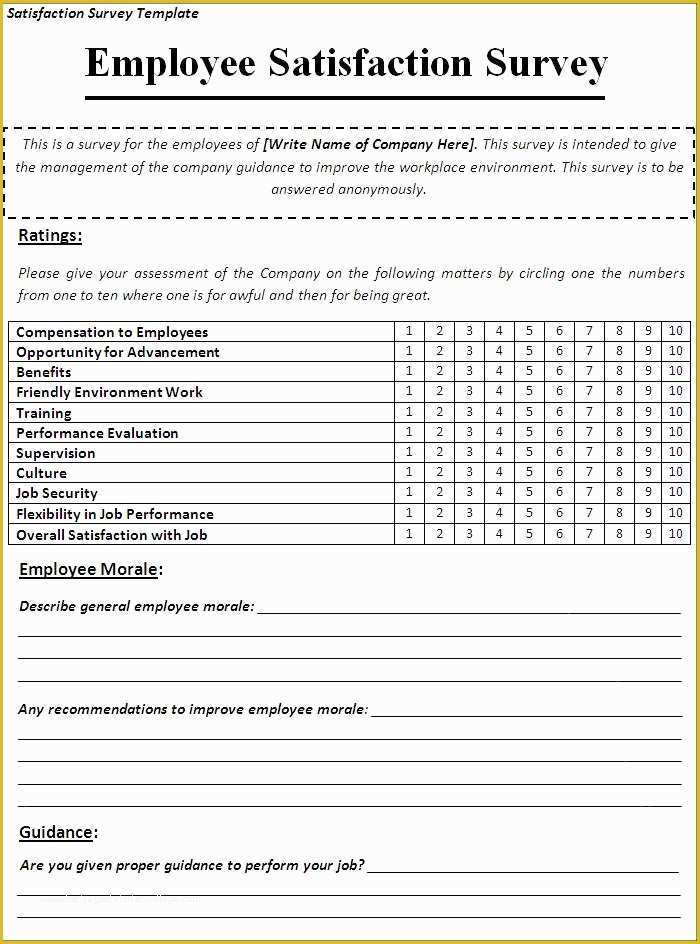 Free Questionnaire Template Of Survey Template Word