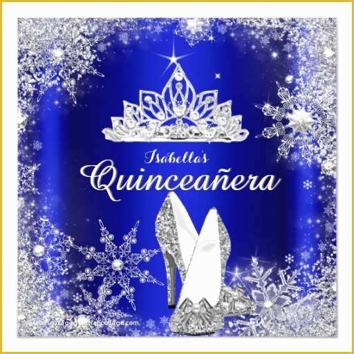 Free Quinceanera Save the Date Templates Of Royal Blue Quinceanera Silver Tiara 15th Birthday