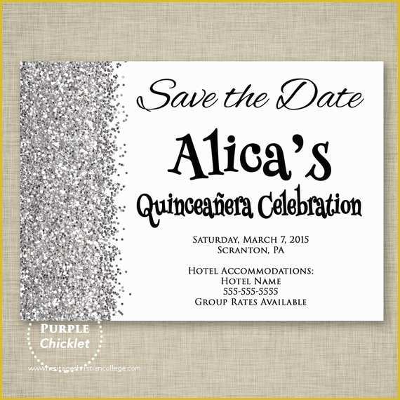Free Quinceanera Save the Date Templates Of Save the Date Quinceañera Celebration Birthday Invitation