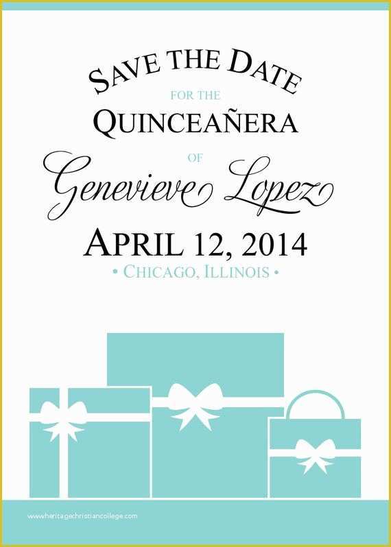 Free Quinceanera Save the Date Templates Of Tiffany Quinceanera or Sweet Sixteen Invitation by