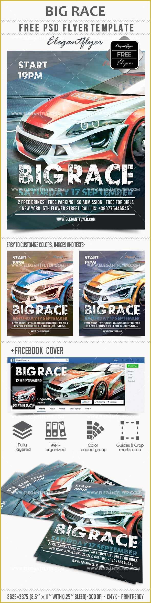 Free Race Flyer Template Of Free Download Psd Flyer Template Big Race Cover