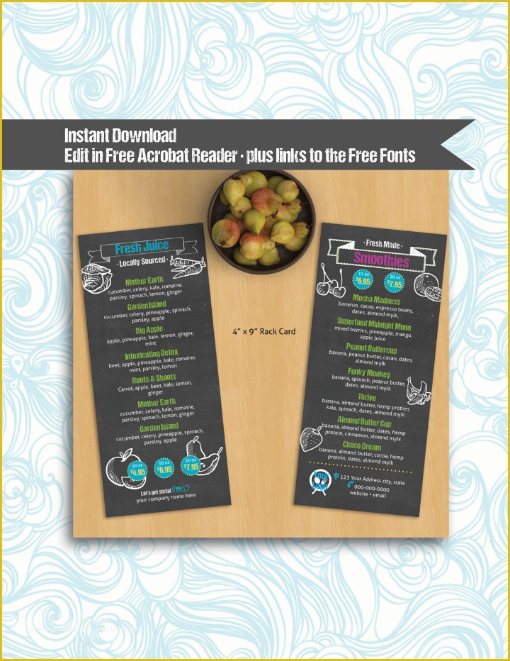 Free Rack Card Template Of 14 Restaurant Rack Card Designs & Templates