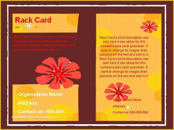 Free Rack Card Template Of 8 Sample Rack Card Templates