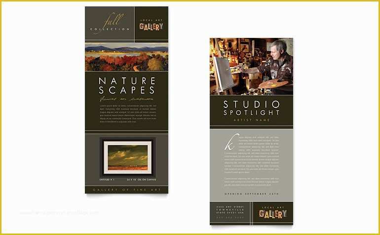 Free Rack Card Template Of Art Gallery & Artist Rack Card Template Word & Publisher