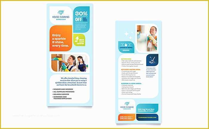 Free Rack Card Template Of Cleaning Services Rack Card Template Design
