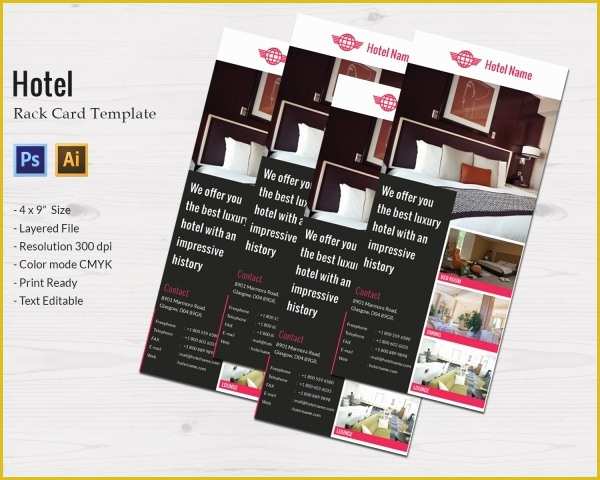 Free Rack Card Template Of Hotel Template 15 Psd Eps Vector Ai format Download