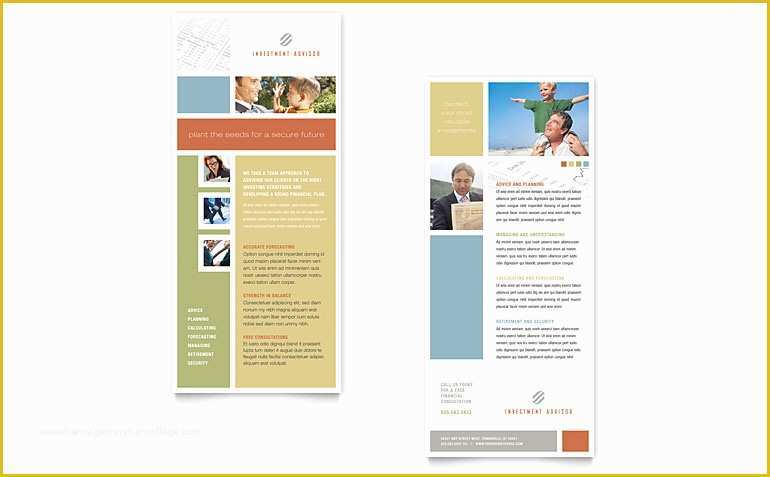 Free Rack Card Template Of Investment Advisor Rack Card Template Word & Publisher