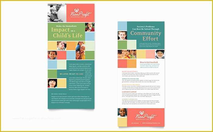 Free Rack Card Template Of Non Profit association for Children Rack Card Template Design