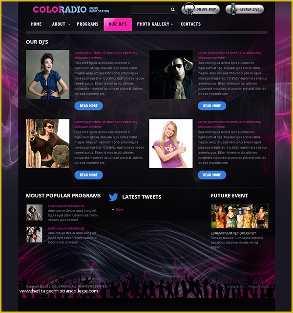 Free Radio Station Website Templates Of Coloradio Line Radio Station Bootstrap HTML Template On