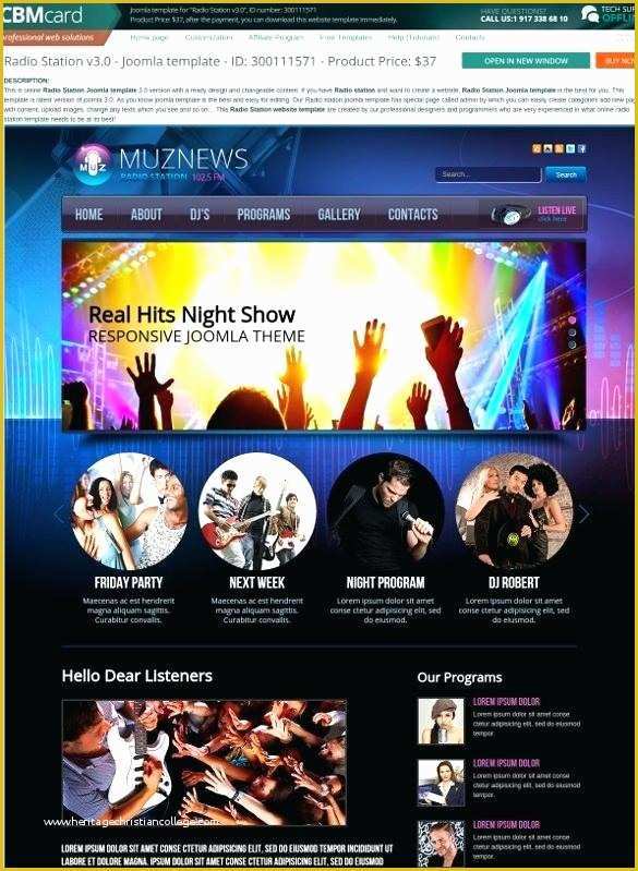 Free Radio Station Website Templates Of Internet Radio Station Website Design Template Free Web