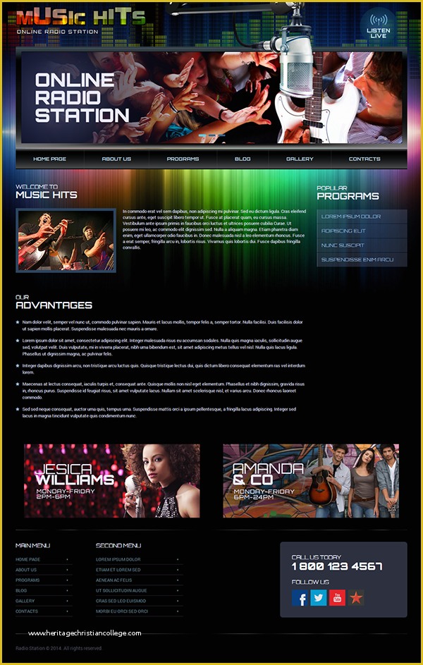 Free Radio Station Website Templates Of Line Radio Station Wordpress Template On Behance