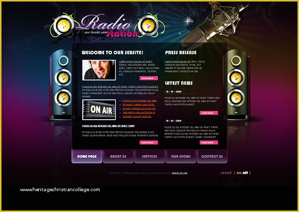 Free Radio Station Website Templates Of Radio Station Dynamic Flash Template On Behance