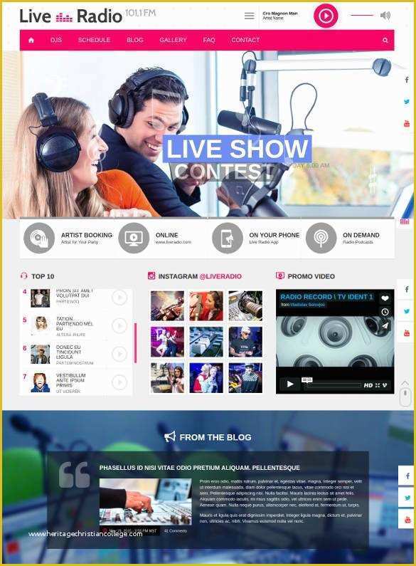 Free Radio Station Website Templates Of Radio Station HTML5 Template