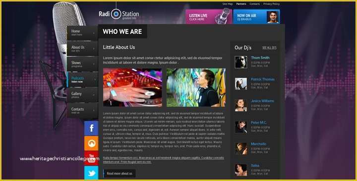 Free Radio Station Website Templates Of Radio Template Line Radio Station Website Template