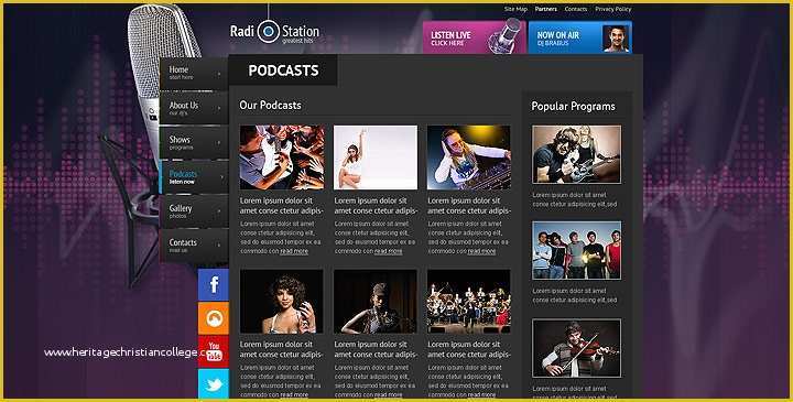 Free Radio Station Website Templates Of Radio Template Line Radio Station Website Template