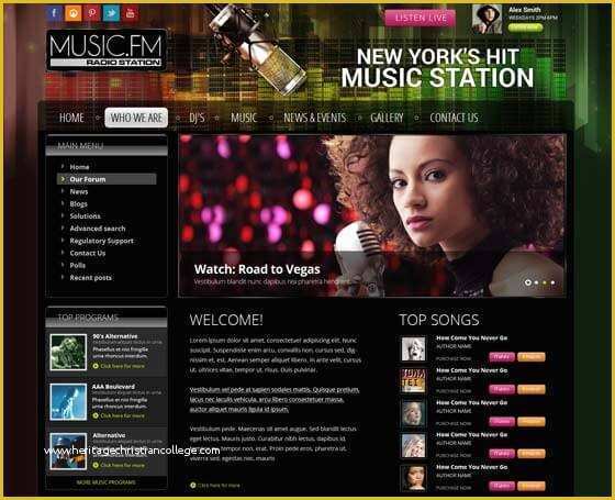 Free Radio Station Website Templates Of Radio themes Line Radio Station Templates