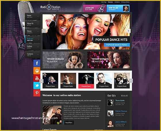 Free Radio Station Website Templates Of Radio themes Line Radio Station Templates