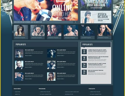 Free Radio Station Website Templates Of Responsive Radio Station HTML Template On Behance