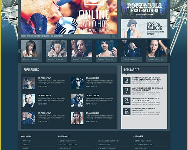 Free Radio Station Website Templates Of Responsive Radio Station HTML Template On Behance