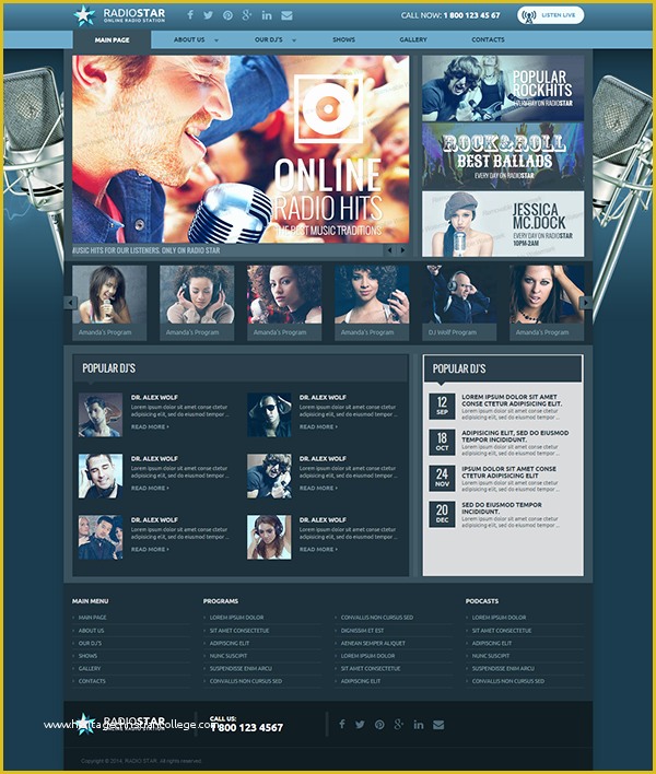 Free Radio Station Website Templates Of Responsive Radio Station HTML Template On Behance