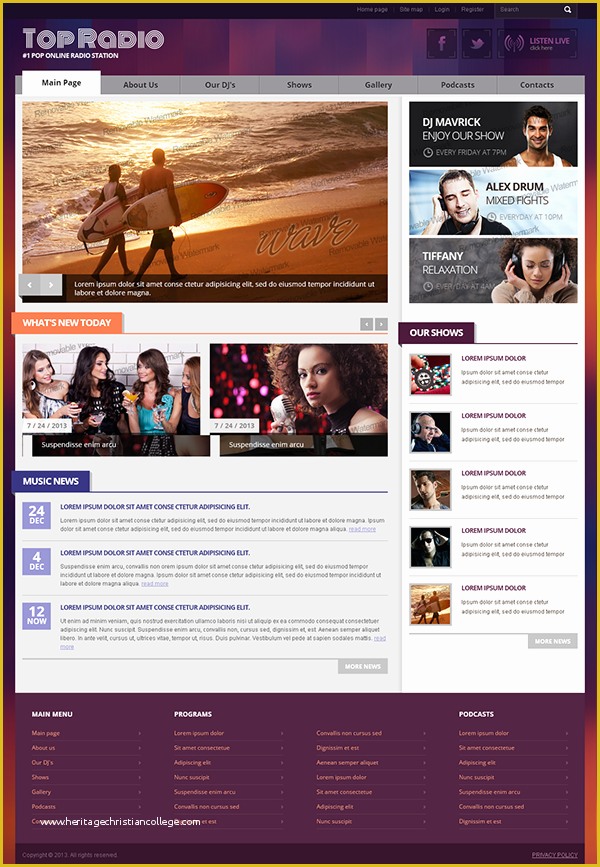 Free Radio Station Website Templates Of top Line Radio Station Bootstrap HTML Template On Behance