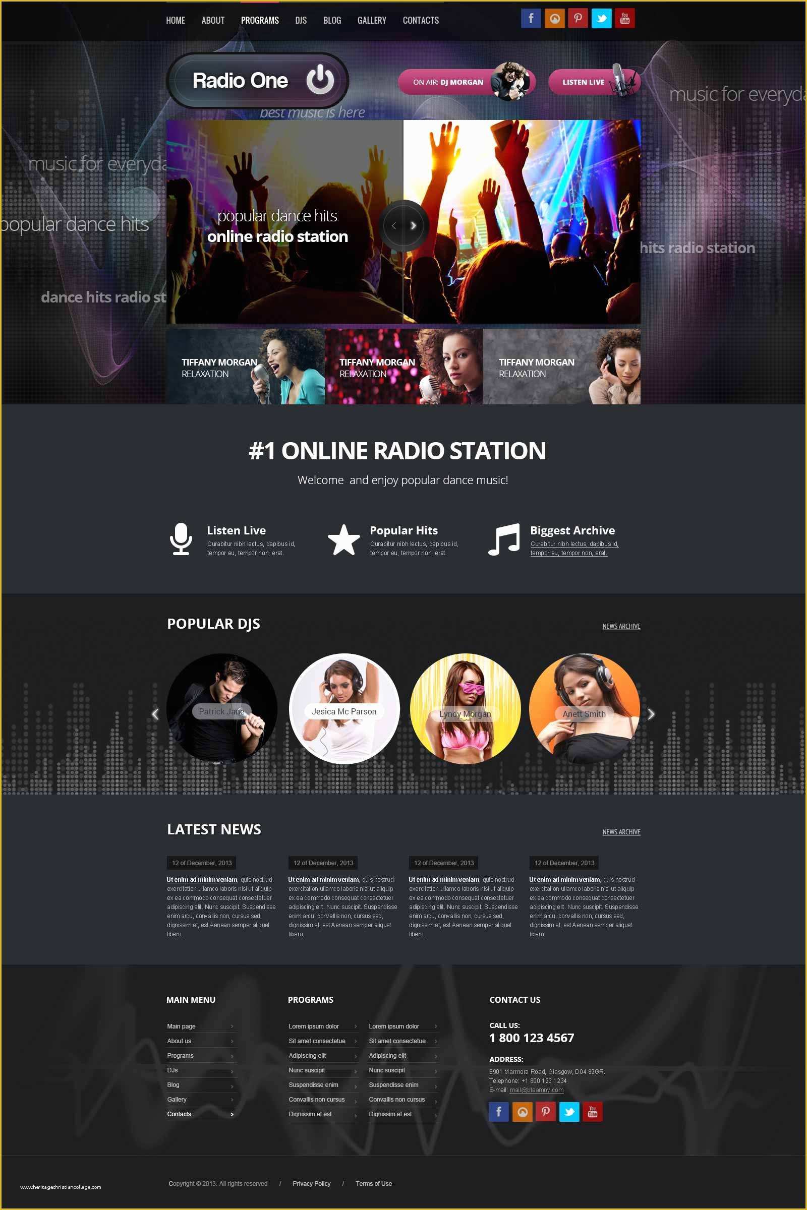 Free Radio Station Website Templates Of Wordpress Radio Station theme