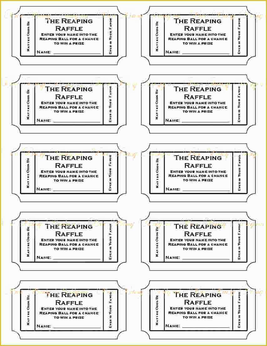 Free Raffle Ticket Template Of 4 Printable Raffle Tickets