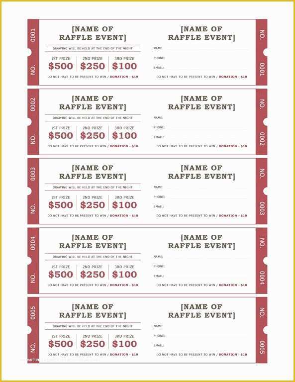 Free Raffle Ticket Template Of Raffle Tickets Templates Fice