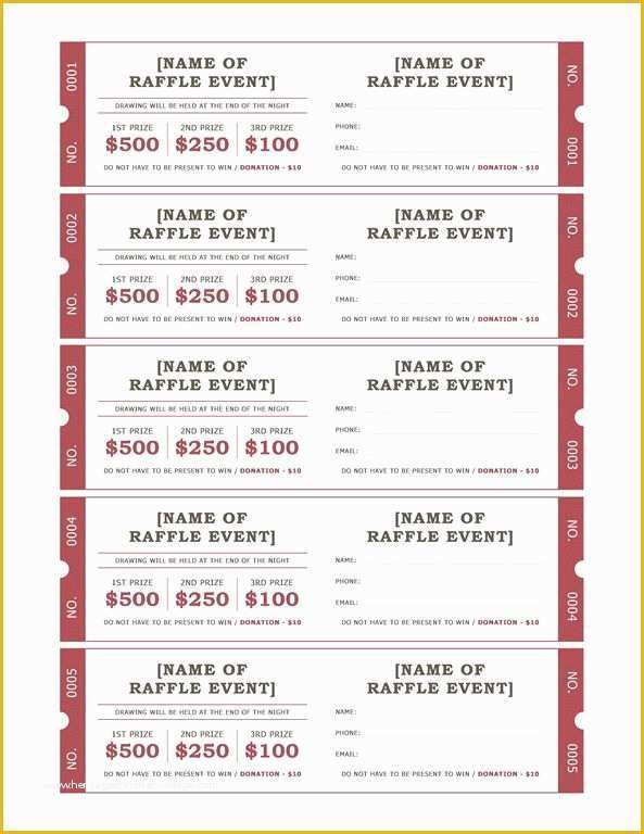 Free Raffle Ticket Template Of Raffle Tickets Templates Fice