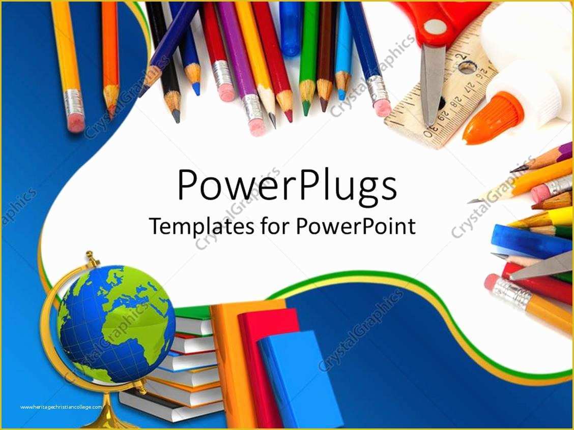 Free Reading Powerpoint Templates Of Powerpoint Template School Supplies with Pencils Globe