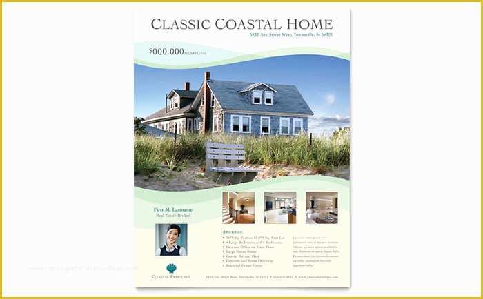Free Real Estate Brochure Templates Of Coastal Real Estate Flyer Template Design