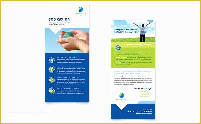 Free Real Estate Business Card Templates for Word Of Green Living & Recycling Rack Card Template Word & Publisher