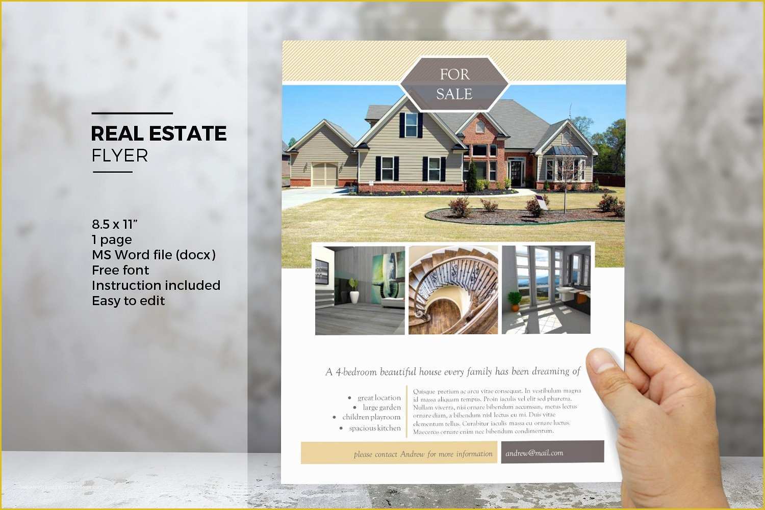 Free Real Estate Business Card Templates for Word Of Ms Word Real Estate Flyer Template Flyer Templates