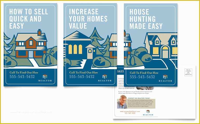 Free Real Estate Business Card Templates for Word Of Real Estate Agent Postcard Template Word & Publisher