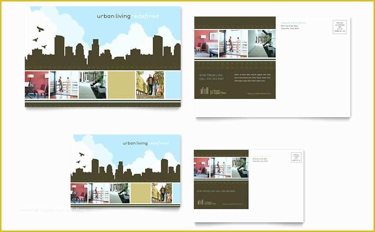 Free Real Estate Business Card Templates for Word Of Urban Real Estate Postcard Template Word & Publisher
