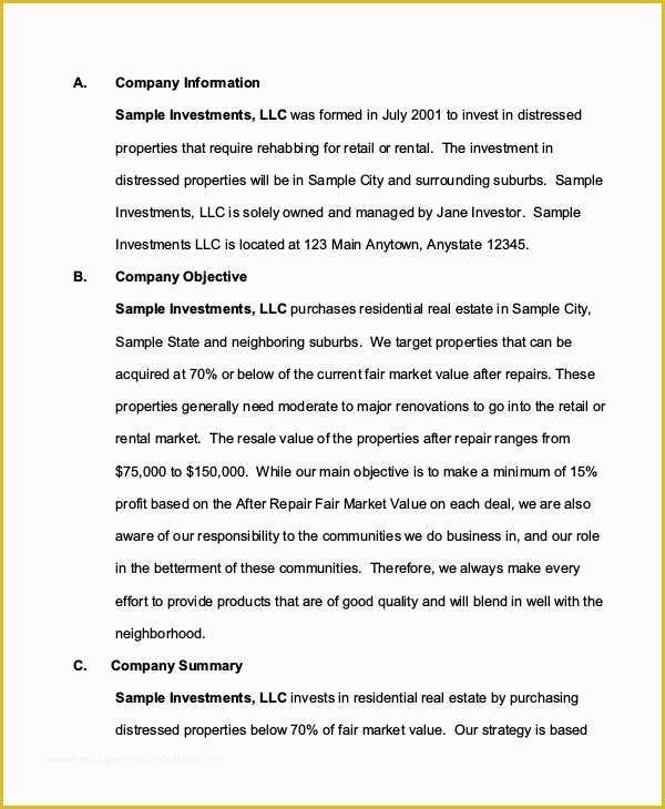 Free Real Estate Business Plan Template Of 8 Sample Real Estate Business Plans