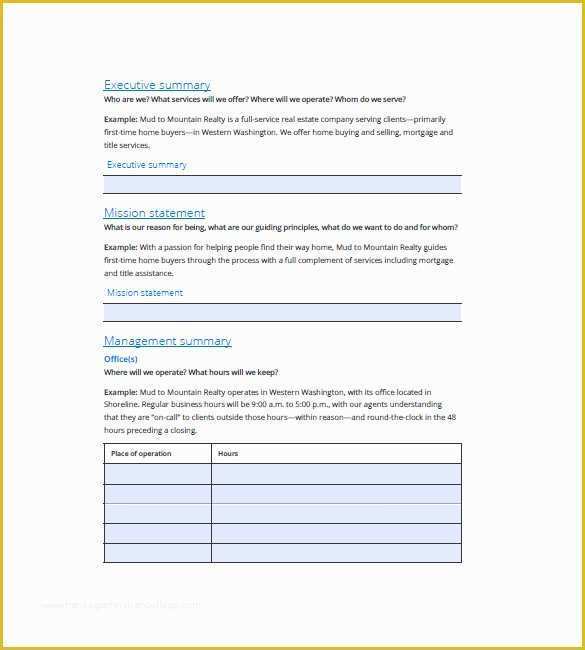 Free Real Estate Business Plan Template Of Real Estate Business Plan Template 16 Free Word Excel