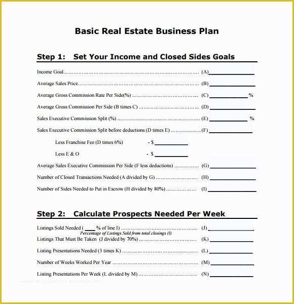 Free Real Estate Business Plan Template Of Sample Real Estate Business Plan Template 6 Free