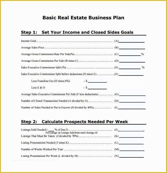 Free Real Estate Business Plan Template Word Of 10 Real Estate Business Plan Templates