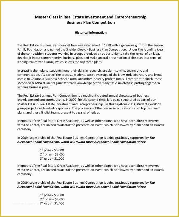 Free Real Estate Business Plan Template Word Of Real Estate Business Plan 11 Free Pdf Word Documemts