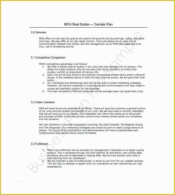 Free Real Estate Business Plan Template Word Of Real Estate Business Plan Template 16 Free Word Excel