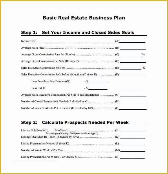 Free Real Estate Business Plan Template Word Of Real Estate Business Plan Template Word Sample Real Estate