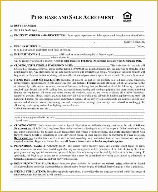 Free Real Estate Purchase and Sale Agreement Template Of 10 Sample Sales Agreement forms Free Sample Example