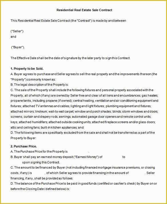 Free Real Estate Purchase and Sale Agreement Template Of 13 Real Estate Contract Templates Word Pages Docs