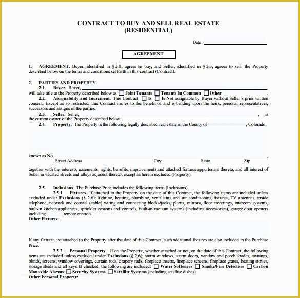 Free Real Estate Purchase and Sale Agreement Template Of Free Printable Real Estate Purchase Agreement