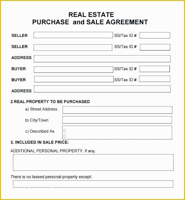 Free Real Estate Purchase and Sale Agreement Template Of Investor Contract Sample L Estate Agreement Template Small