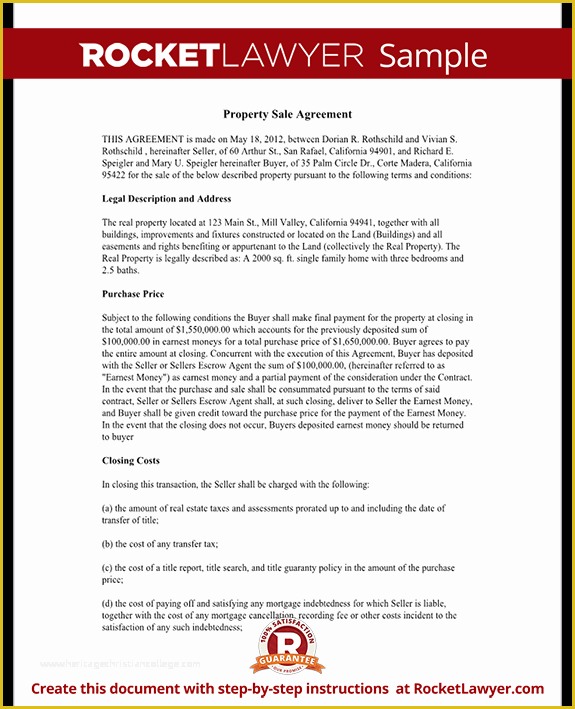 Free Real Estate Purchase and Sale Agreement Template Of Property Sale Agreement Property Sale Contract form