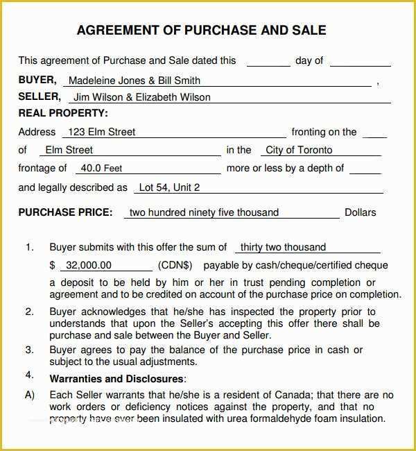 Free Real Estate Purchase and Sale Agreement Template Of Purchase and Sale Agreement 7 Free Pdf Download