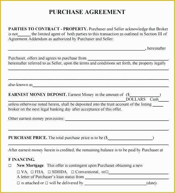 Free Real Estate Purchase and Sale Agreement Template Of Real Estate Purchase and Sale Agreement Template Sample