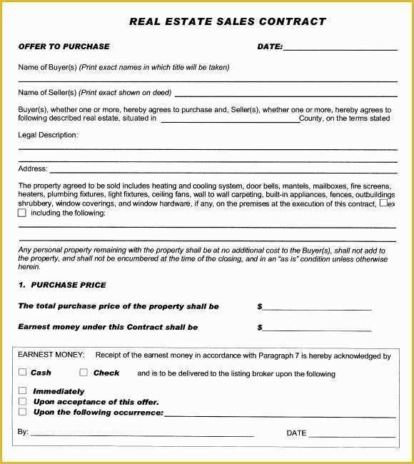 Free Real Estate Purchase and Sale Agreement Template Of Sample Real Estate Purchase Agreement 7 Examples format